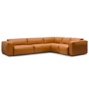 Ecksofa HUDSON mit Rundecke Echtleder Neka: Cognac - Ecke davorstehend rechts