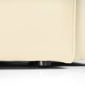 Canapé d’angle à bords arrondis HUDSON Cuir véritable Neka : Crème - Angle à droite (vu de face)