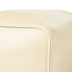 Canapé d’angle à bords arrondis HUDSON Cuir véritable Neka : Crème - Angle à gauche (vu de face)