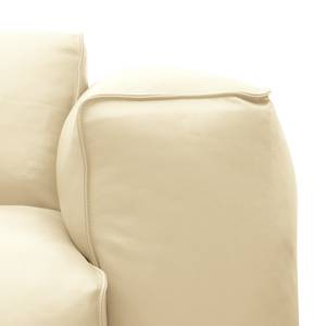 Canapé d’angle à bords arrondis HUDSON Cuir véritable Neka : Crème - Angle à gauche (vu de face)