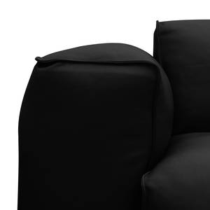 Canapé d’angle à bords arrondis HUDSON Cuir véritable Neka : Noir - Angle à droite (vu de face)