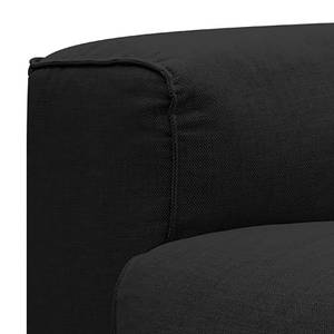 Ecksofa HUDSON 3-Sitzer mit Longchair Webstoff Saia: Anthrazit - Breite: 251 cm - Longchair davorstehend rechts