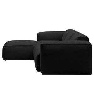 Ecksofa HUDSON 3-Sitzer mit Longchair Webstoff Saia: Anthrazit - Breite: 251 cm - Longchair davorstehend links