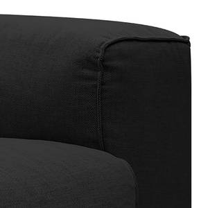 Ecksofa HUDSON 3-Sitzer mit Longchair Webstoff Saia: Anthrazit - Breite: 251 cm - Longchair davorstehend links