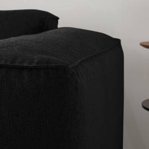 Ecksofa HUDSON 3-Sitzer mit Longchair Webstoff Saia: Anthrazit - Breite: 251 cm - Longchair davorstehend links