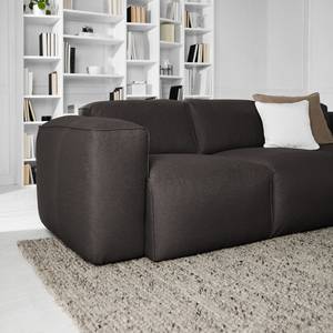 Ecksofa HUDSON 3-Sitzer mit Longchair Webstoff Anda II: Anthrazit - Breite: 251 cm - Longchair davorstehend rechts