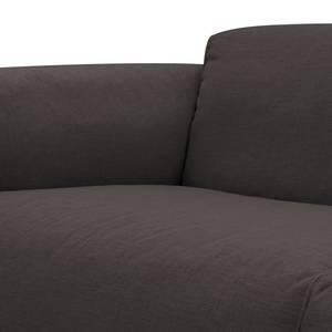 Ecksofa HUDSON 3-Sitzer mit Longchair Webstoff Anda II: Anthrazit - Breite: 251 cm - Longchair davorstehend rechts