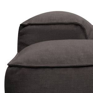 Ecksofa HUDSON 3-Sitzer mit Longchair Webstoff Anda II: Anthrazit - Breite: 251 cm - Longchair davorstehend links