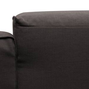 Ecksofa HUDSON 3-Sitzer mit Longchair Webstoff Anda II: Anthrazit - Breite: 251 cm - Longchair davorstehend links