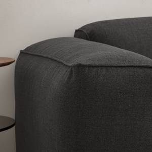 Ecksofa HUDSON 3-Sitzer mit Longchair Webstoff Milan: Anthrazit - Breite: 251 cm - Longchair davorstehend rechts