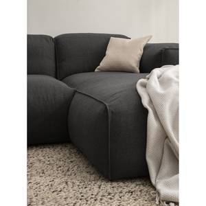 Ecksofa HUDSON 3-Sitzer mit Longchair Webstoff Milan: Anthrazit - Breite: 251 cm - Longchair davorstehend rechts