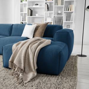 Ecksofa HUDSON 3-Sitzer mit Longchair Webstoff Anda II: Blau - Breite: 251 cm - Longchair davorstehend rechts