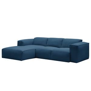 Ecksofa HUDSON 3-Sitzer mit Longchair Webstoff Anda II: Blau - Breite: 251 cm - Longchair davorstehend links