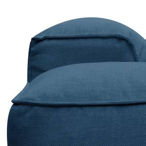 Hoekbank HUDSON 3-zits met chaise longue Geweven stof Anda II: Blauw - Breedte: 251 cm - Longchair vooraanzicht links