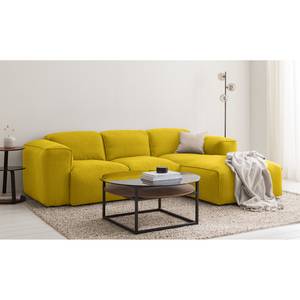 Ecksofa HUDSON 3-Sitzer mit Longchair Webstoff Milan: Gelb - Breite: 251 cm - Longchair davorstehend rechts