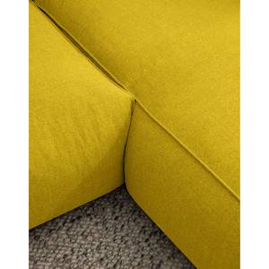 Ecksofa HUDSON 3-Sitzer mit Longchair Webstoff Milan: Gelb - Breite: 251 cm - Longchair davorstehend rechts