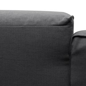 Ecksofa HUDSON 3-Sitzer mit Longchair Webstoff Anda II: Grau - Breite: 251 cm - Longchair davorstehend rechts