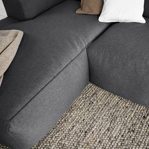 Ecksofa HUDSON 3-Sitzer mit Longchair Webstoff Anda II: Grau - Breite: 251 cm - Longchair davorstehend links