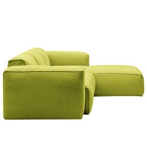 Ecksofa HUDSON 3-Sitzer mit Longchair Webstoff Anda II: Grün - Breite: 251 cm - Longchair davorstehend rechts