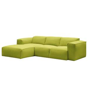 Ecksofa HUDSON 3-Sitzer mit Longchair Webstoff Anda II: Grün - Breite: 251 cm - Longchair davorstehend links