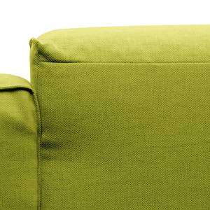 Hoekbank HUDSON 3-zits met chaise longue Geweven stof Anda II: Groen - Breedte: 251 cm - Longchair vooraanzicht links