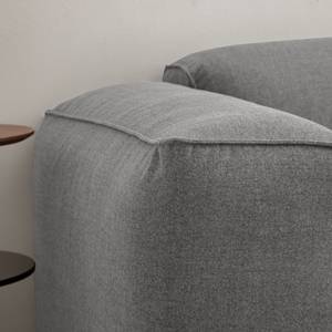 Ecksofa HUDSON 3-Sitzer mit Longchair Webstoff Milan: Hellgrau - Breite: 251 cm - Longchair davorstehend rechts