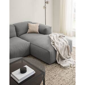 Ecksofa HUDSON 3-Sitzer mit Longchair Webstoff Milan: Hellgrau - Breite: 251 cm - Longchair davorstehend rechts