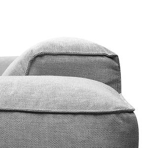 Ecksofa HUDSON 3-Sitzer mit Longchair Webstoff Saia: Hellgrau - Breite: 251 cm - Longchair davorstehend rechts