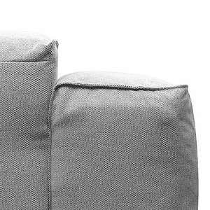 Hoekbank HUDSON 3-zits met chaise longue Geweven stof Saia: Lichtgrijs - Breedte: 251 cm - Longchair vooraanzicht rechts