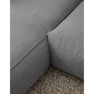 Ecksofa HUDSON 3-Sitzer mit Longchair Webstoff Milan: Hellgrau - Breite: 251 cm - Longchair davorstehend links