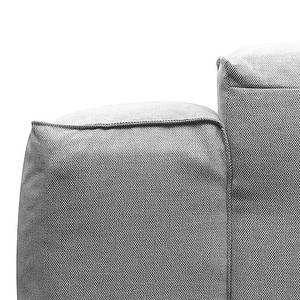 Hoekbank HUDSON 3-zits met chaise longue Geweven stof Saia: Lichtgrijs - Breedte: 251 cm - Longchair vooraanzicht links