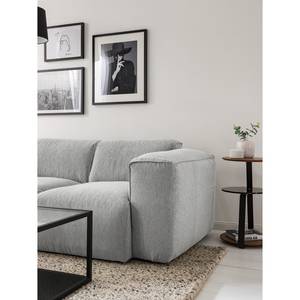 Divano angolare a 3 posti HUDSON Tessuto Saia: grigio chiaro - Larghezza: 251 cm - Longchair preimpostata a sinistra