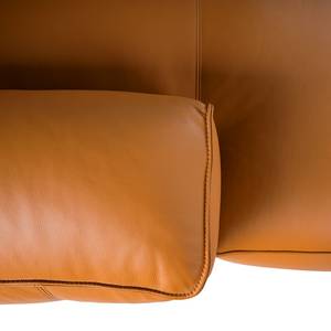 Canapé d’angle 3 places HUDSON Cuir véritable Neka : Cognac - Largeur : 251 cm - Méridienne courte à droite (vue de face)