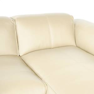 Canapé d’angle 3 places HUDSON Cuir véritable Neka : Crème - Largeur : 251 cm - Méridienne courte à gauche (vue de face)