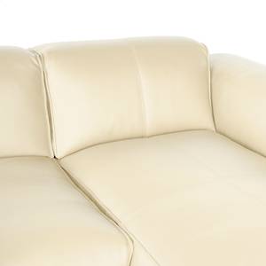 Ecksofa HUDSON 3-Sitzer mit Longchair Echtleder Neka: Creme - Breite: 251 cm - Longchair davorstehend links