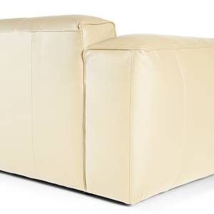 Canapé d’angle 3 places HUDSON Cuir véritable Neka : Crème - Largeur : 251 cm - Méridienne courte à gauche (vue de face)