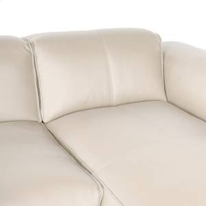 Hoekbank HUDSON 3-zits met chaise longue Echt leer Neka: Lichtgrijs - Breedte: 251 cm - Longchair vooraanzicht links