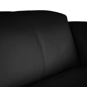 Ecksofa HUDSON 3-Sitzer mit Longchair Echtleder Neka: Schwarz - Breite: 251 cm - Longchair davorstehend rechts