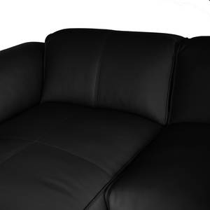 Ecksofa HUDSON 3-Sitzer mit Longchair Echtleder Neka: Schwarz - Breite: 251 cm - Longchair davorstehend rechts