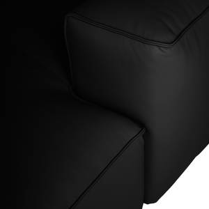 Ecksofa HUDSON 3-Sitzer mit Longchair Echtleder Neka: Schwarz - Breite: 251 cm - Longchair davorstehend links