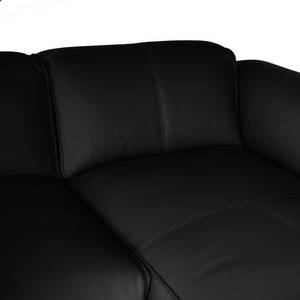 Ecksofa HUDSON 3-Sitzer mit Longchair Echtleder Neka: Schwarz - Breite: 251 cm - Longchair davorstehend links