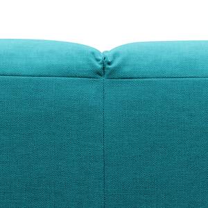 Hoekbank HUDSON 3-zits met chaise longue Geweven stof Anda II: Turquoise - Breedte: 251 cm - Longchair vooraanzicht rechts