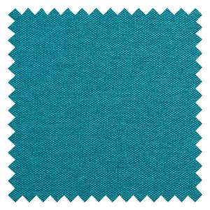 Hoekbank HUDSON 3-zits met chaise longue Geweven stof Anda II: Turquoise - Breedte: 251 cm - Longchair vooraanzicht rechts