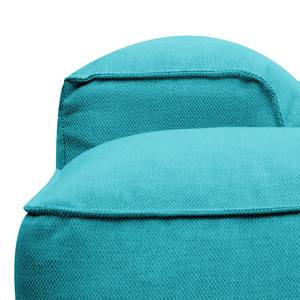 Hoekbank HUDSON 3-zits met chaise longue Geweven stof Anda II: Turquoise - Breedte: 251 cm - Longchair vooraanzicht links