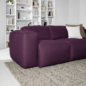 Ecksofa HUDSON 3-Sitzer mit Longchair Webstoff Anda II: Violett - Breite: 251 cm - Longchair davorstehend rechts