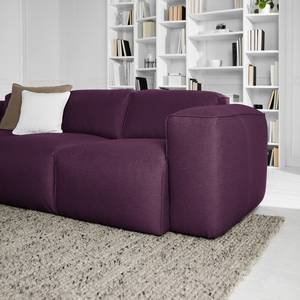 Ecksofa HUDSON 3-Sitzer mit Longchair Webstoff Anda II: Violett - Breite: 251 cm - Longchair davorstehend links