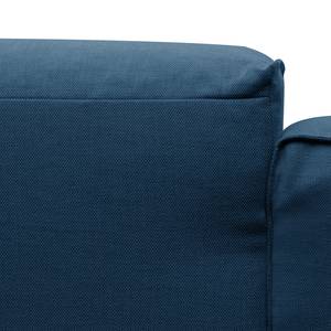 Canapé d’angle 3 places HUDSON Tissu Anda II : Bleu - Largeur : 284 cm - Méridienne courte à droite (vue de face)