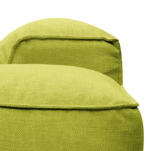 Hoekbank HUDSON 3-zits met chaise longue Geweven stof Anda II: Groen - Breedte: 284 cm - Longchair vooraanzicht rechts