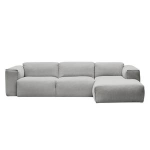 Ecksofa HUDSON 3-Sitzer mit Longchair Webstoff Saia: Hellgrau - Breite: 284 cm - Longchair davorstehend rechts