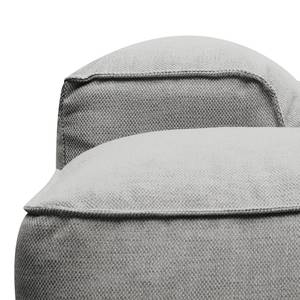 Hoekbank HUDSON 3-zits met chaise longue Geweven stof Saia: Lichtgrijs - Breedte: 284 cm - Longchair vooraanzicht rechts